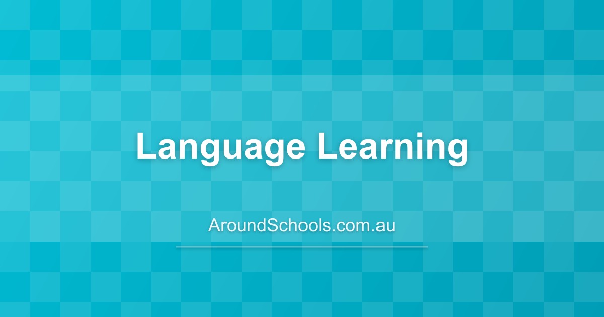 Students learning different languages with flags